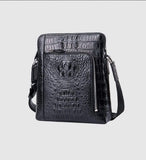Men's Genuine Crocodile Leather Metropolitan Messenger Causal Crossbody Briefcase Bags