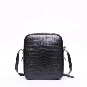 Men's Genuine Crocodile Leather Zip  Messenger Bag