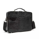 Men's Genuine Crocodile Skin Leather  mini Briefcase Bag