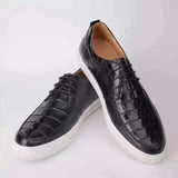 Mens Casual Slip On Genuine Crocodile Leather Shoes