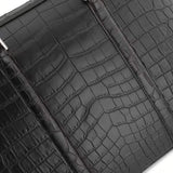 Mens Classic Genuine Crocodile Leather Briefcase Black Small