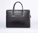 Mens Crocodile Briefcase Shoulder Messenger Bag Black
