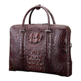 Mens Fashion Crocodile Leather Bag, Luxury Crocodile  Leather Business Briefcase for Men