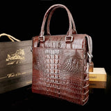 Mens Genuine Crocodile Leather Briefcase Messenger Handle Shoulder Bag