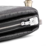 Mens Genuine Ostrich Leather Briefcase Black