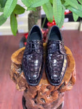Mens Vintage Smokey Purple Crocodile Leather Business Lace Up Dress Shoes Rossie Viren