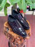 Mens Vintage Smokey Purple Crocodile Leather Business Lace Up Dress Shoes Rossie Viren