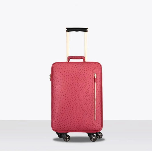 Ostrich Leather 4-Wheeled Travelling Luggage Bags