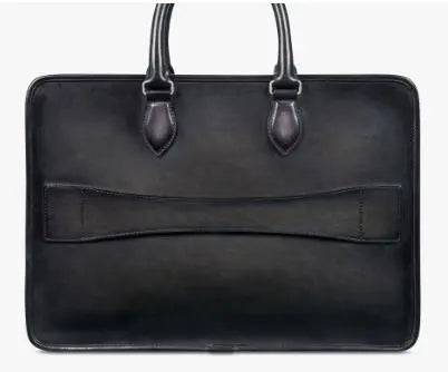 Preorder Vintage Grey Smooth Cowhide Leather Briefcases