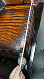 Retro  Brown Crocodile  Leather Trolley/Roll Aboard Suitcase Weekend/Travel Bag Trolley Case Universal Wheels 20-Inch Rossie Viren