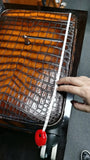 Retro  Brown Crocodile  Leather Trolley/Roll Aboard Suitcase Weekend/Travel Bag Trolley Case Universal Wheels 20-Inch Rossie Viren