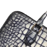 Retro crocodile Leather Crossbody  Laptop Business Bag