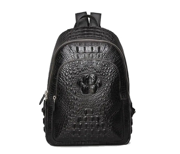 Rossie Viren Unisex Crocodile Skin Leather Backpack