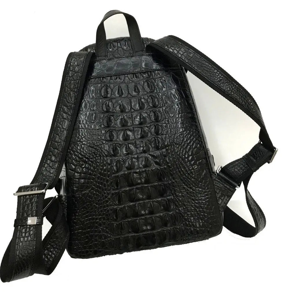 Rossie Viren Unisex Crocodile Skin Leather Backpack