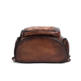 Rossie Viren Retro Genuine Leather Large Backpack, Leather Rucksack, Leather Knapsack ,Office Bag,Travel Backpack