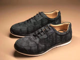 Running Classic Genuine Crocodile Leather Sneakers Sport Shoes