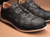 Running Classic Genuine Crocodile Leather Sneakers Sport Shoes