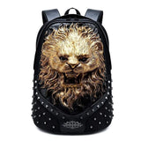 Studded Backpack 3D Animal Unisex Happy Small Lion Fashion Animal Pattern Trendy Backpacks