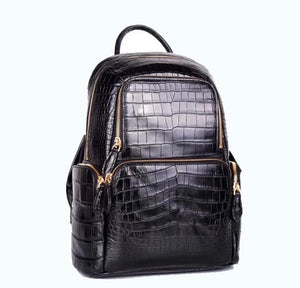 Unisex  Crocodile Leather Backpack