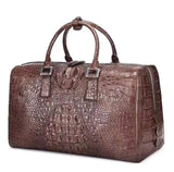 Unisex  Genuine Crocodile Bone Leather Large Travel Duffel Bags