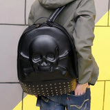 Unisex 3D Cool Smile Skull Studded Backpack