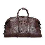Unisex Classic Genuine Crocodile Leather Travel Duffle Outdoor Leisure Large Capacity Simple Style Bag
