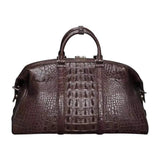 Unisex Classic Genuine Crocodile Leather Travel Duffle Outdoor Leisure Large Capacity Simple Style Bag
