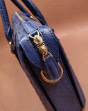 Unisex Classic Genuine Ostrich Leather Briefcase
