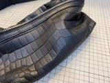 Unisex Crocodile Leather Waist Fanny Pack Hip Bum Bags