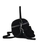 3D Bags Black Suede Skull Cross Body Shoulder Bag Mini Handle Handbags Rossie Viren