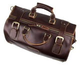 Vintage Dark  Brown Leather Wheeled Travelling Luggage Bags