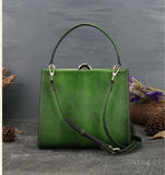 Vintage Leather Casual Box Shoulder Bag Small Square Bag