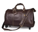 Vintage Tan Leather Carry-On Luggage Bags