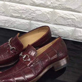 Wine Red Genuine All-Over Crocodile  Belly Skin Slip On~ Loafer Shoes for Men