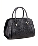 Women's Crocodile Leather Dome Satchel Bag