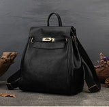 Women's Leather Padlock Backpack
