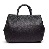 Womens Genuine Ostrich Leather Hobo Tote Bag Black