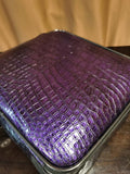 Crocodile Leather 15 in -Mini Carry- On Luggage Purple