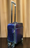 Crocodile Leather 15 in -Mini Carry- On Luggage Purple