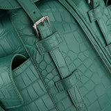 Crocodile Leather Backpack Dark Green