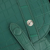 Crocodile Leather Backpack Dark Green