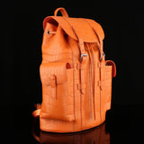 Crocodile Leather Backpack Orange