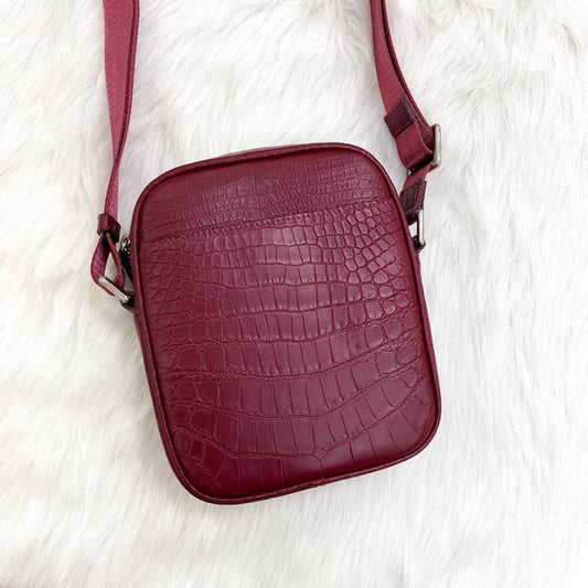 Preorder Crocodile Leather Small Crossbody Shoulder Bag White