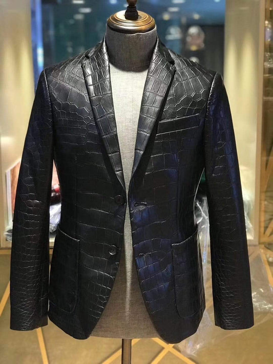 Áo blazer da cá sấu