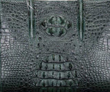Preorder Genuine Crocodile Skin Bone Leather Briefcase Dark Green