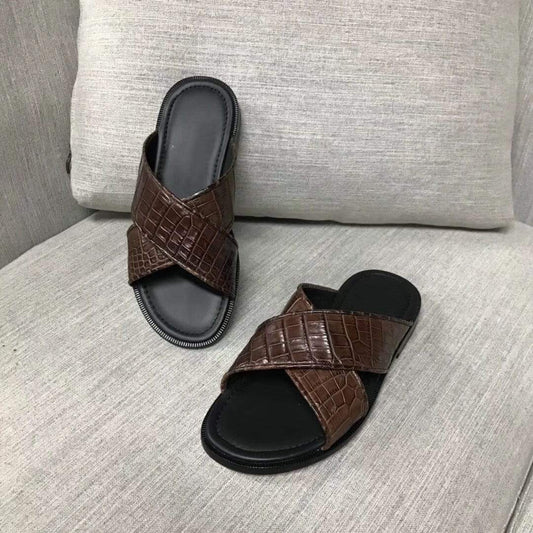 Preorder Genuine Crocodile Belly Leather Mens Slipper