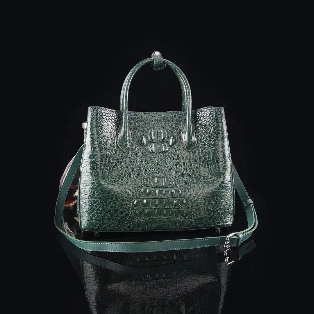Genuine Crocodile Medium Double Satchel Bag 33cm