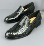 Genuine Crocodile Skin Leather Classic Fashion Slip On Driving Loafers