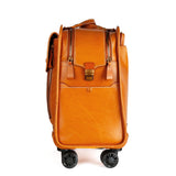 Genuine Vintage Italian Vegetable Tanned Leather 20-inch Carry-on Universal wheel Cabin Rolling Spinner Travel Luggage