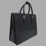 Large Crocodile Leather Laptop Business Briefcase With Password Code Lock